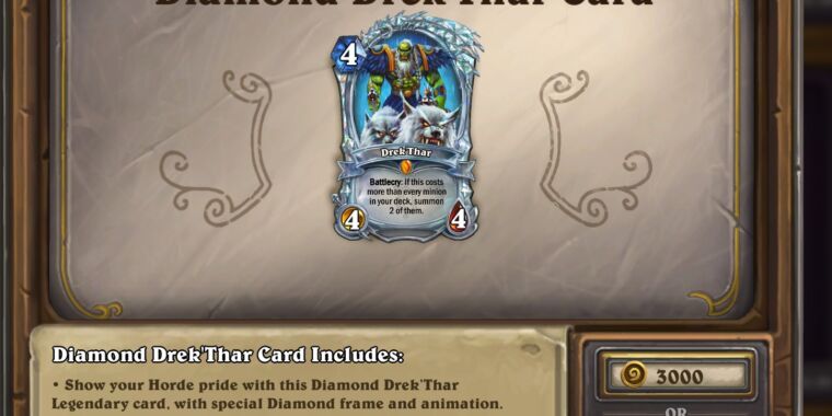 Blizzard oferuje możliwość wykorzystania karty Hearthstone o wartości 25 $