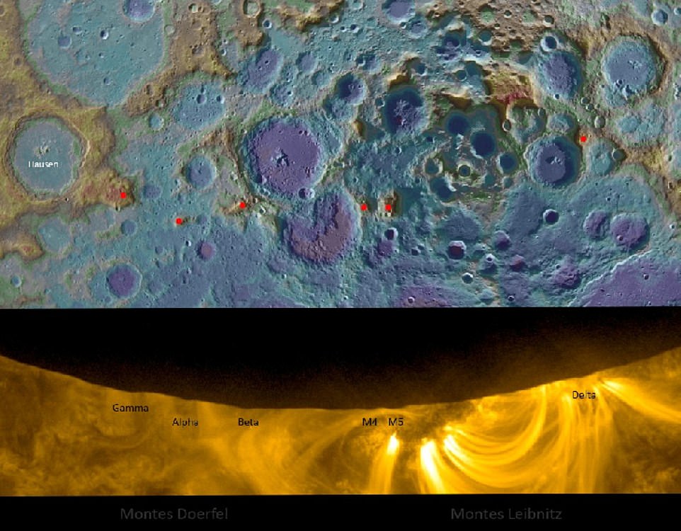 Patricio Leon z Santiago w Chile porównał zdjęcia księżyca poruszającego się w poprzek słońca z mapą topograficzną z Lunar Reconnaissance Orbiter.  Był w stanie zlokalizować pasma górskie Leibniz i Doereville w pobliżu południowego bieguna Księżyca podczas zaćmienia.