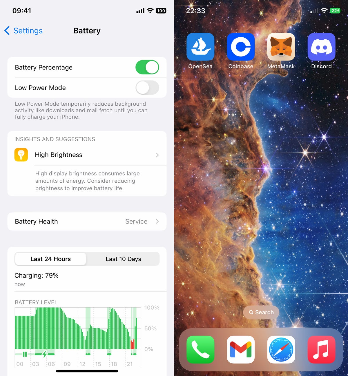 Funkcja procentowej baterii w iOS 16
