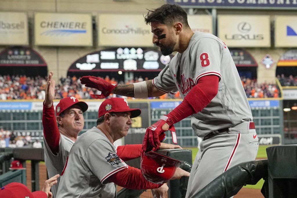 Phillies balansuje przeciwko Astros, aby zremisować w pierwszym meczu z masywnym Justinem Verlanderem.