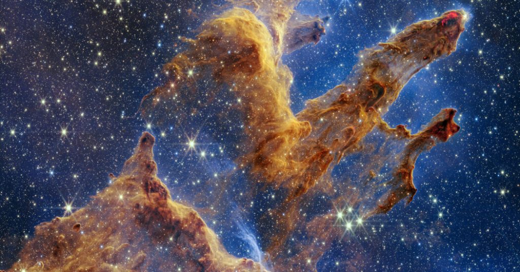 Teleskop Jamesa Webba rejestruje nowy obraz „Filarów Stworzenia”
