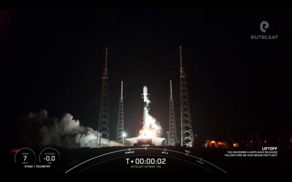SpaceX wystrzelił satelitę telekomunikacyjnego Hotbird 13G, lądową rakietę do morza