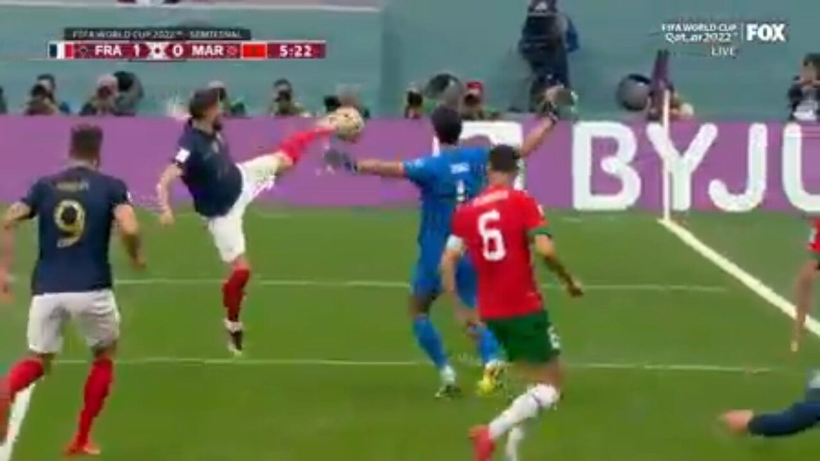Francuz Theo Hernandez zdobywa gola przeciwko Maroku w 5 minut